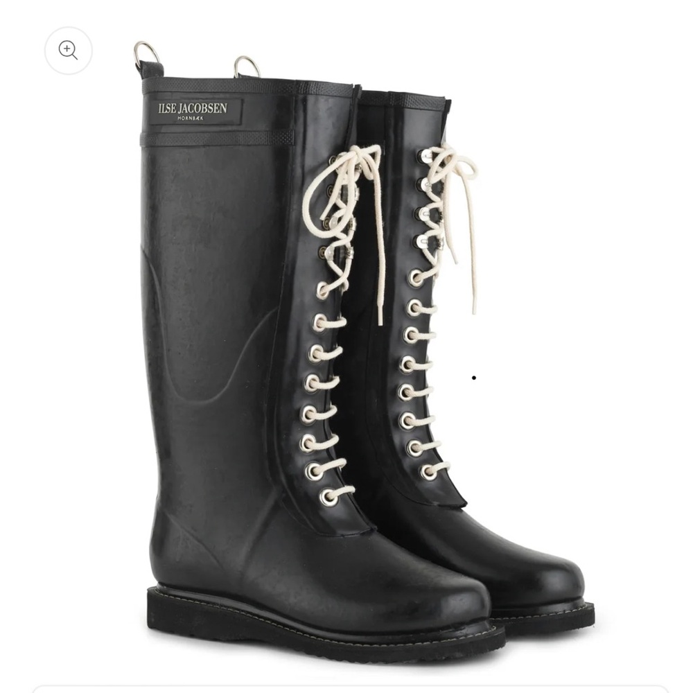Ilse Jacobsen Tall Laced Rain Boots - Size 9
